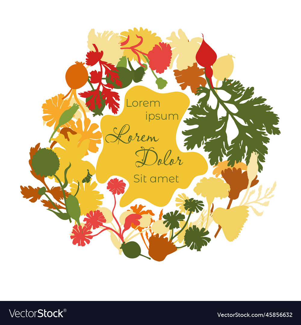 Isolierter Kranz mit handgezogenen Gartenblumen vector image Isolierter Kranz mit handgezogenen Gartenblumen