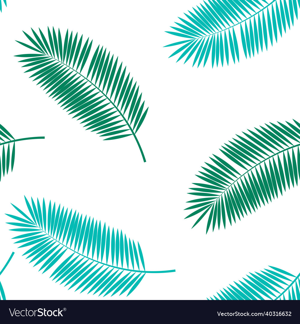 Palm leaf seamless pattern background vector image Palm leaf seamless pattern background