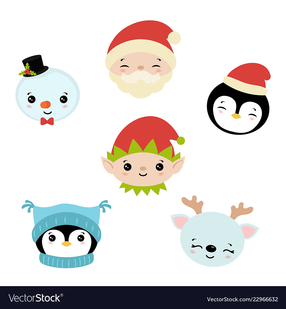 Set of christmas characters