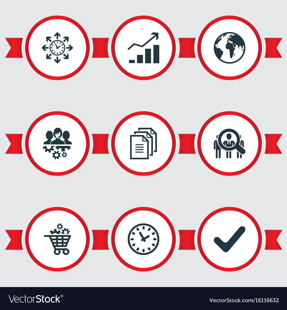 Set of simple strategy icons