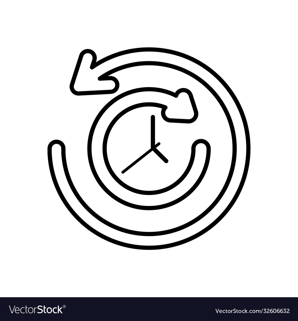 Sync arrows and clock icon line style