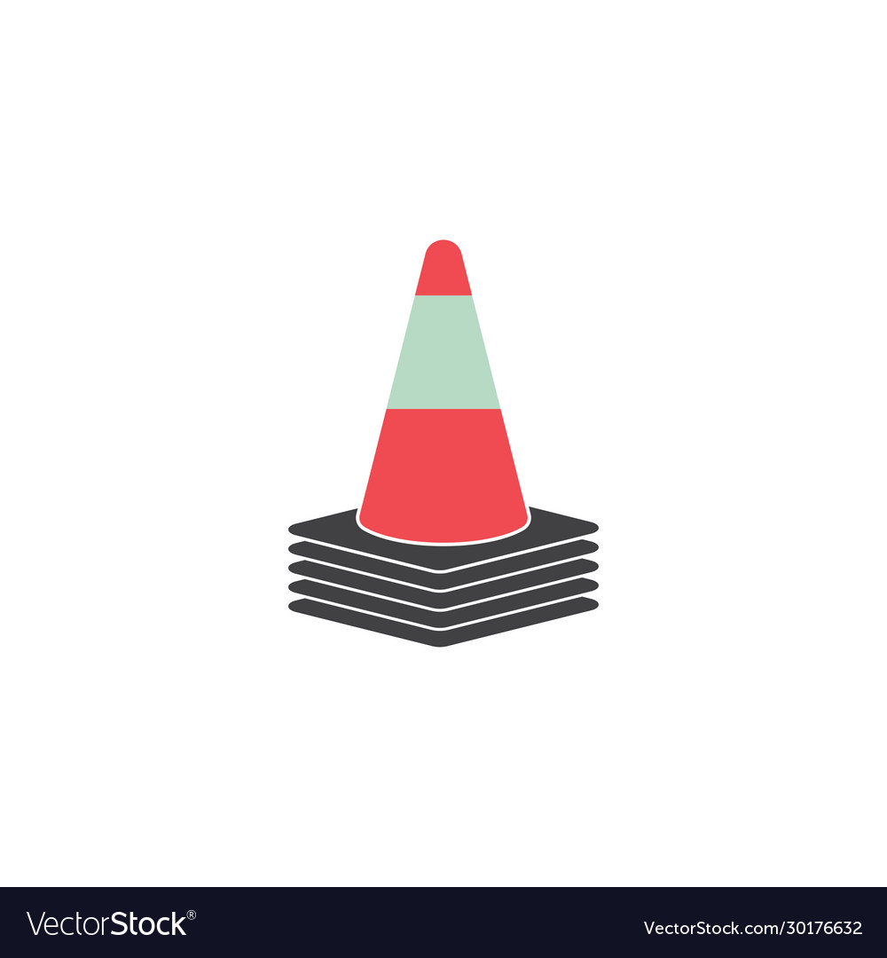 Traffic cone road graphic design template isolated