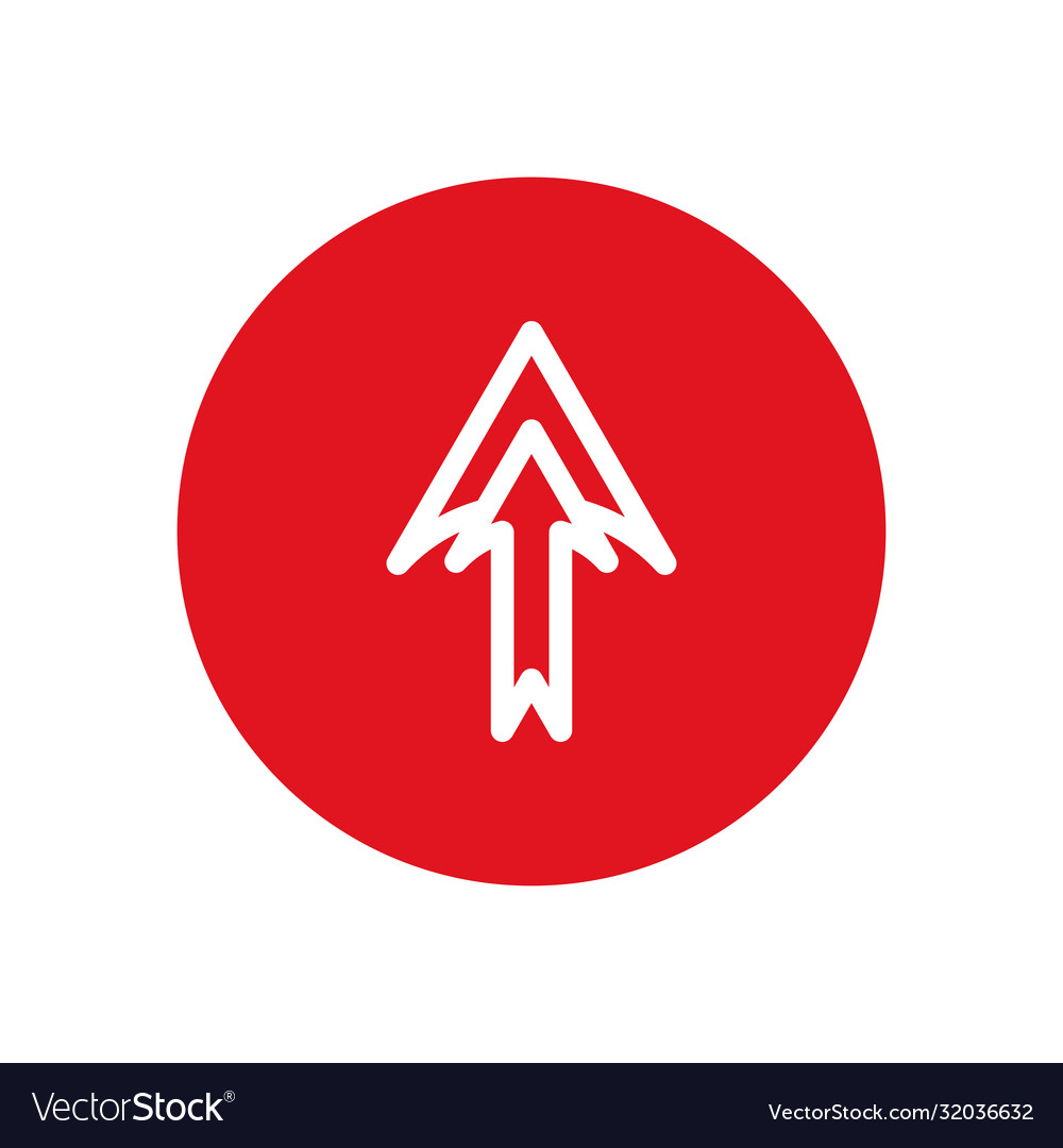 Up arrow or above direction block style icon