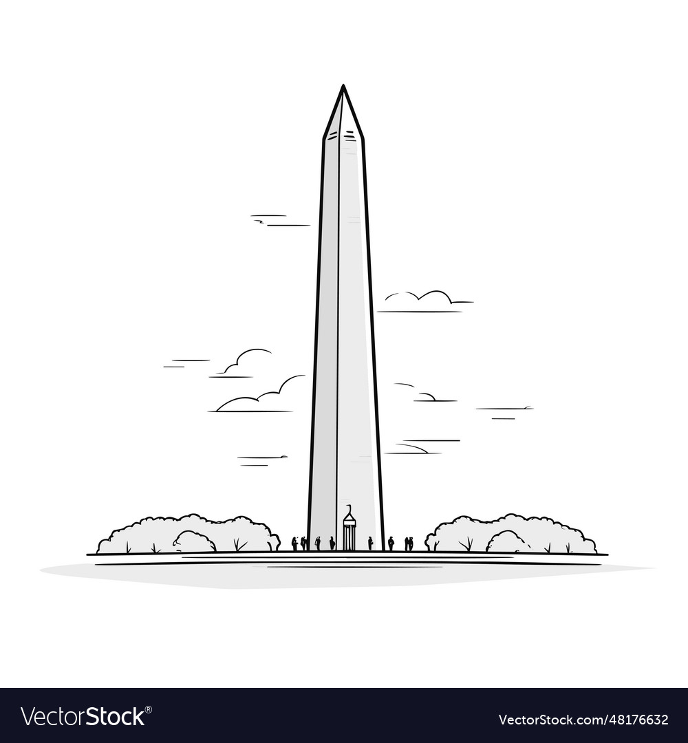 Washington monument monument Royalty Free Vector Image