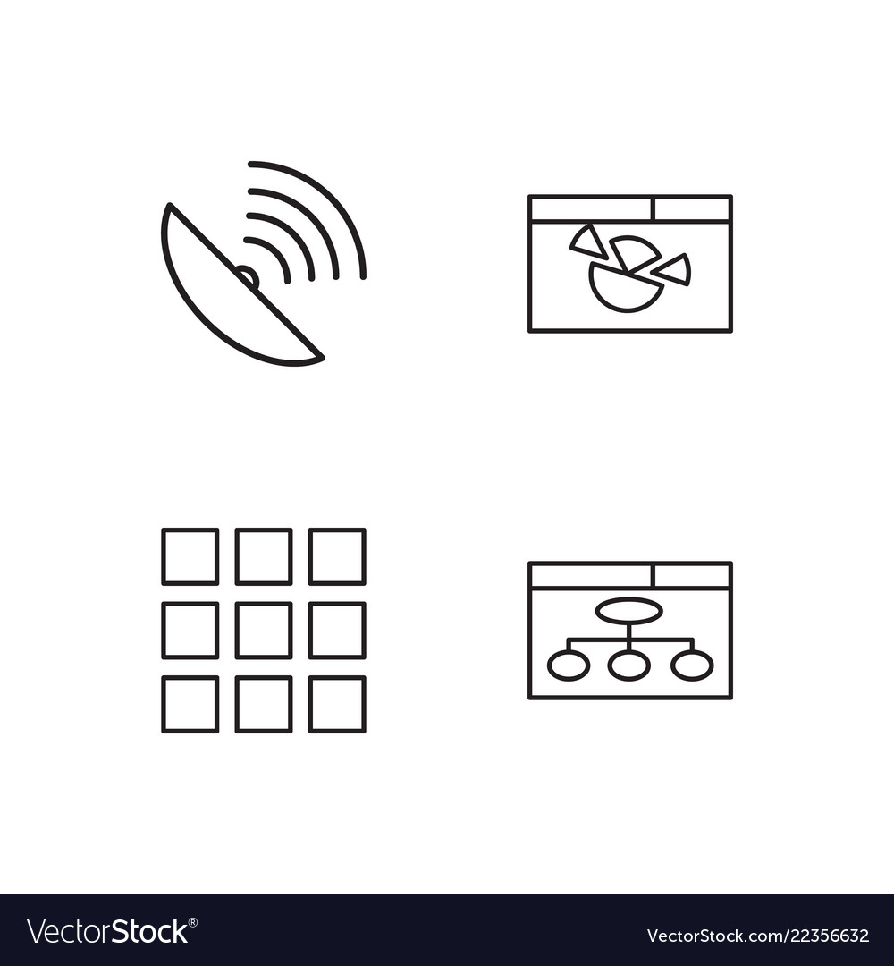 Web simple outlined icons set