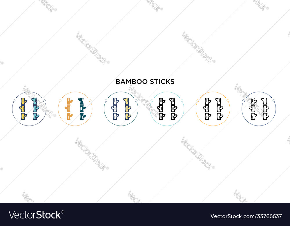 Bamboo sticks icon in filled thin line outline