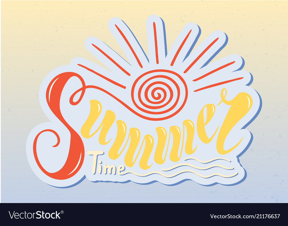 Beautiful handwritten text summer time