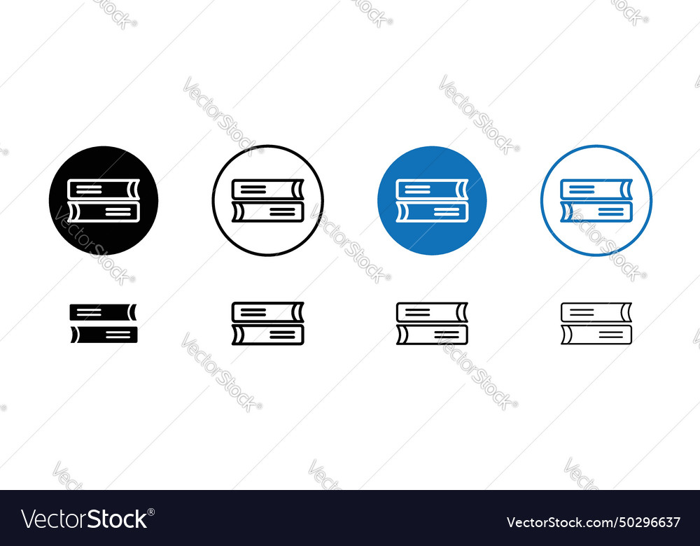 Books icon set open literature symbol in a black