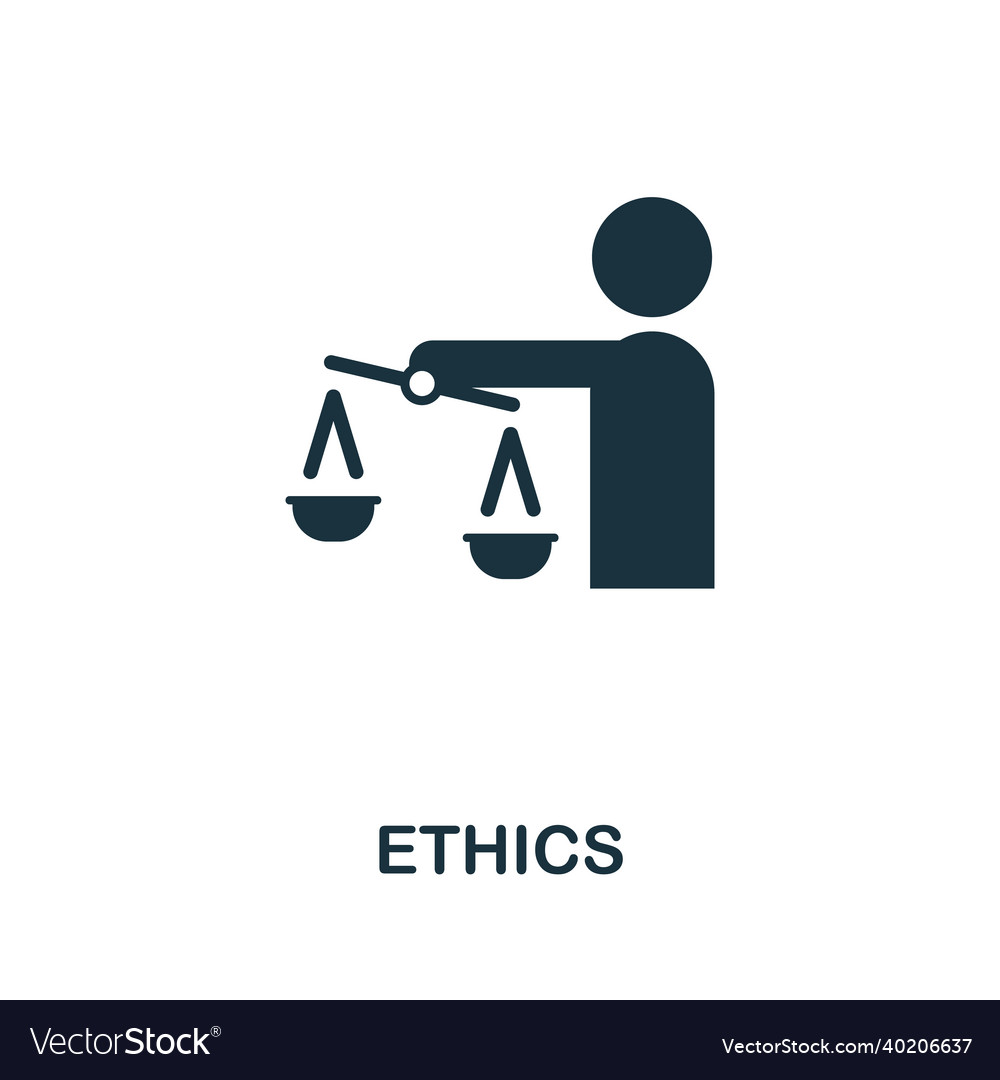 Ethics icon monochrome simple element from core vector image Ethics icon monochrome simple element from core