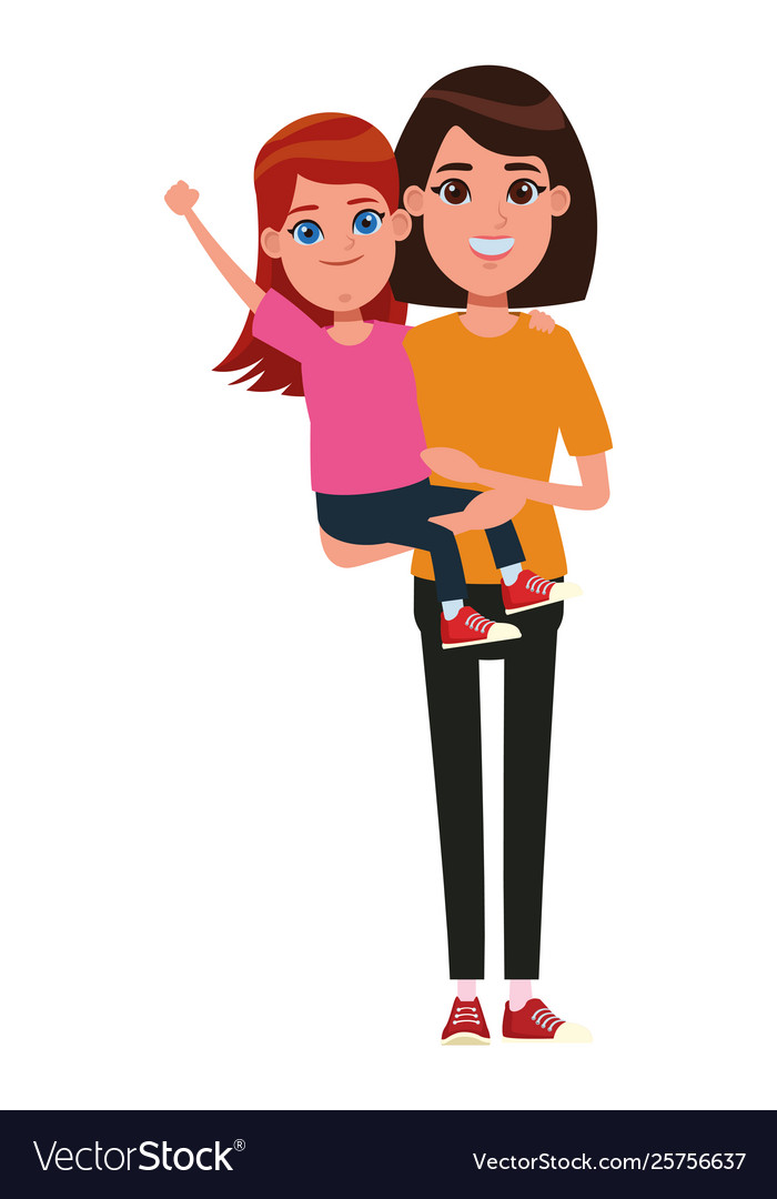 Family avatar cartoon character portrait