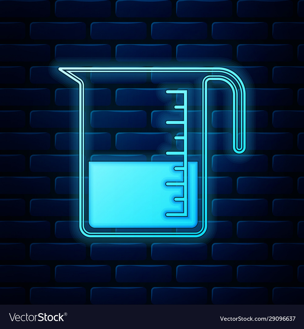 Glowing neon measuring cup to measure dry