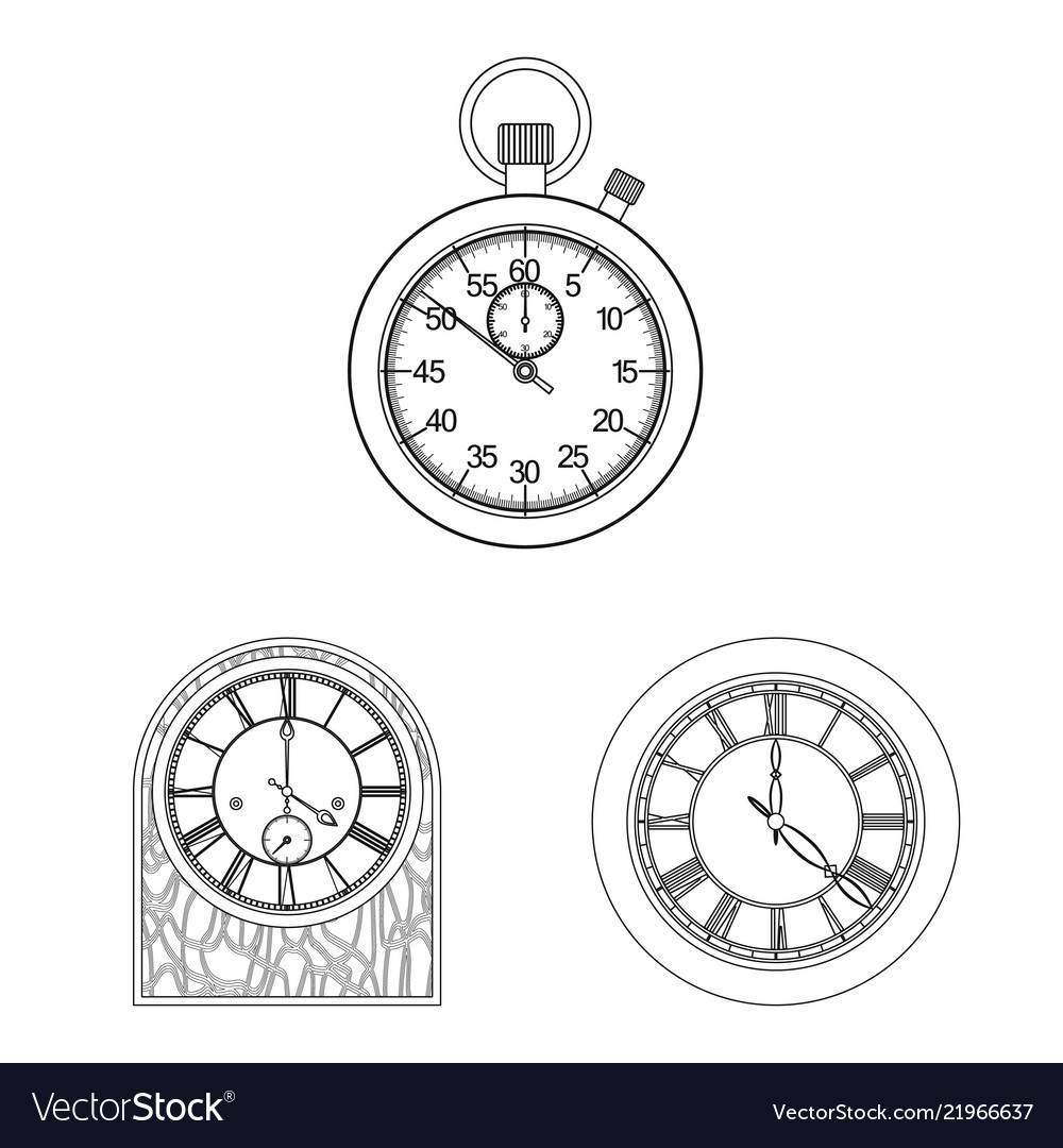 Isolated object of clock and time logo collection
