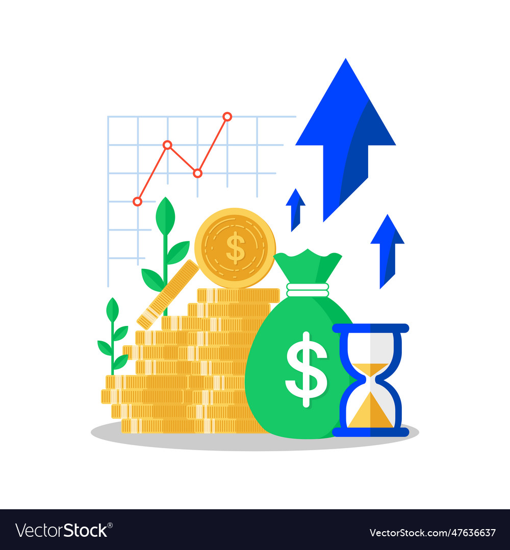 Mutual fund income increase financial strategy Vector Image