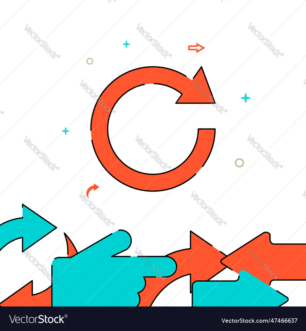 Refresh update arrow filled line icon simple vector image Refresh update arrow filled line icon simple