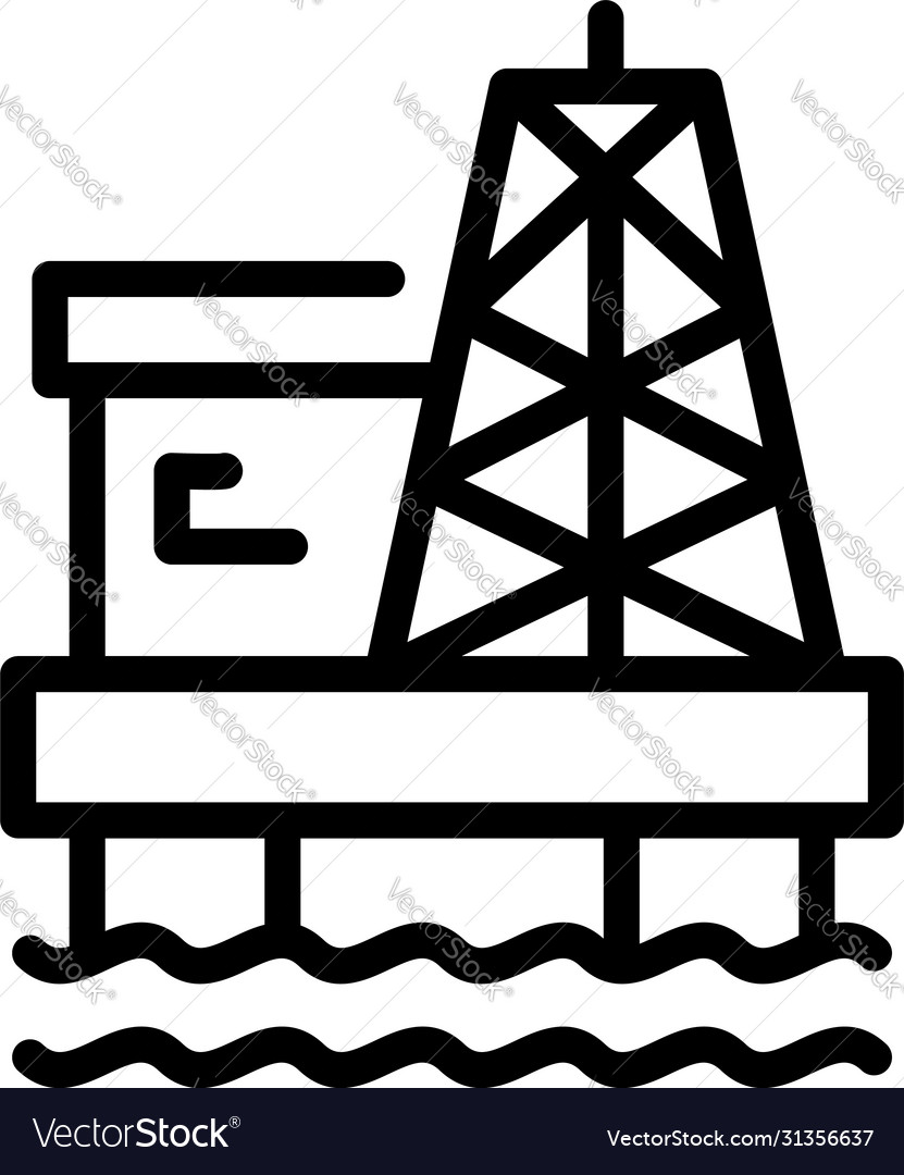 Sea petrol extract icon outline style Royalty Free Vector