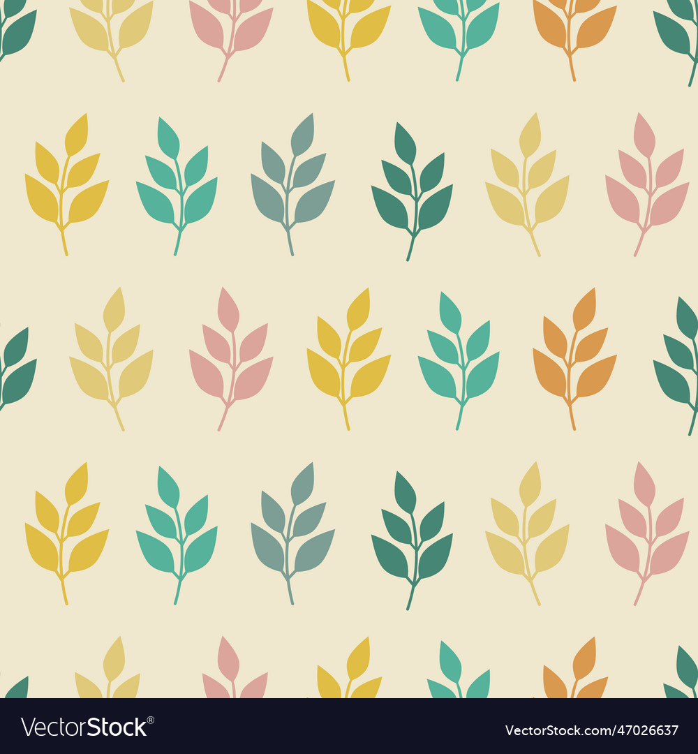 Seamless pattern with multicolored leaves vector image Seamless pattern with multicolored leaves