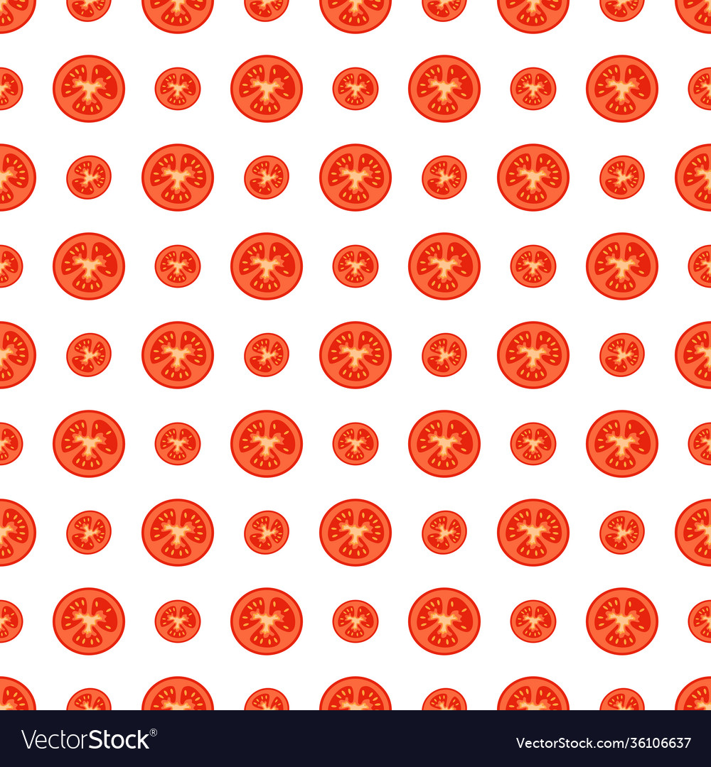 Seamless pattern with tomatoes on white background