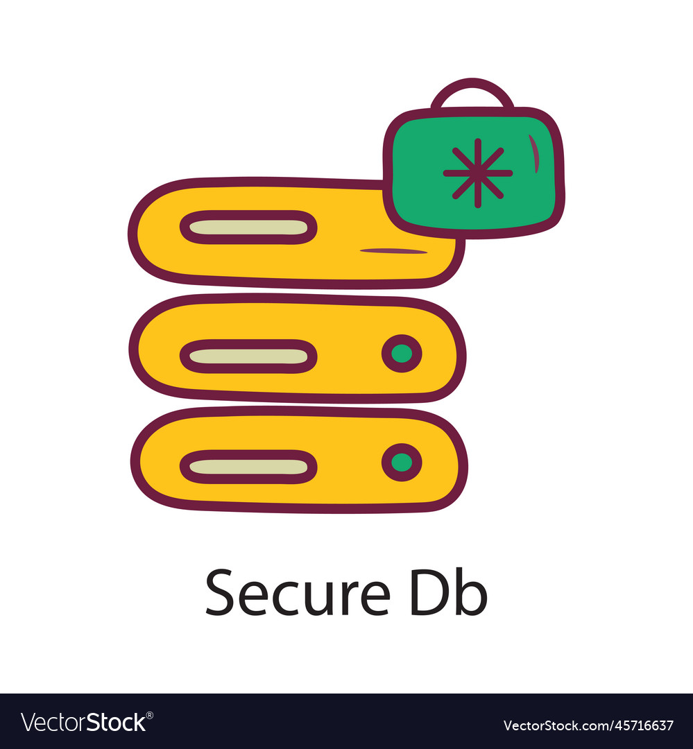 Secure db fill outline icon design d