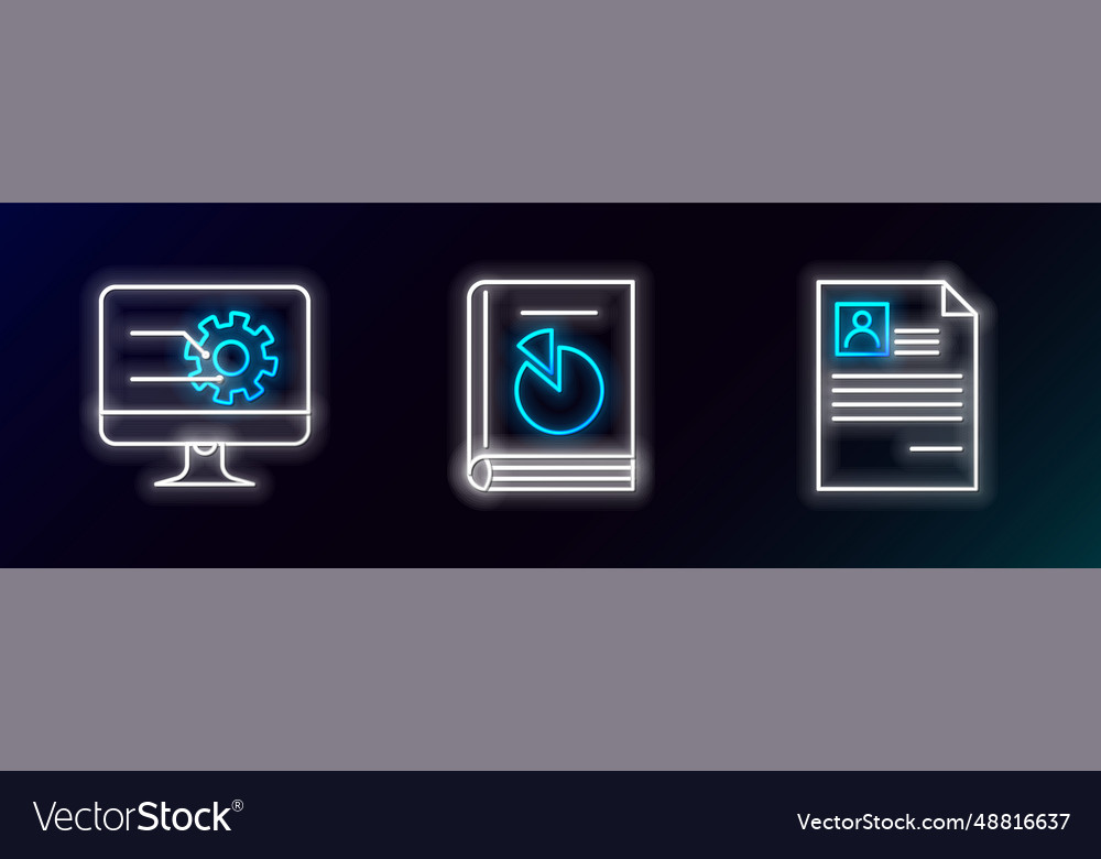 Set line resume computer monitor with graph chart