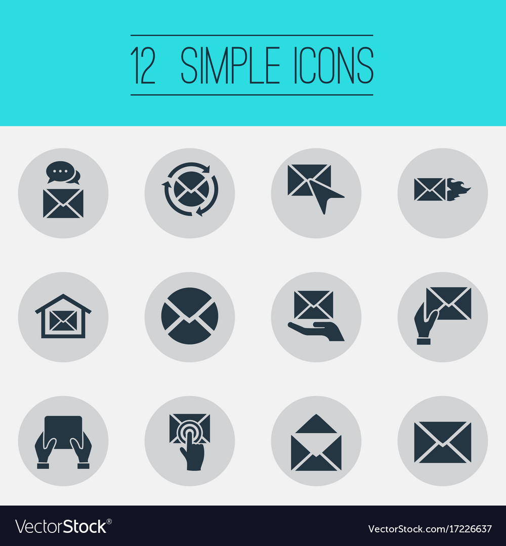 Set of simple mail icons
