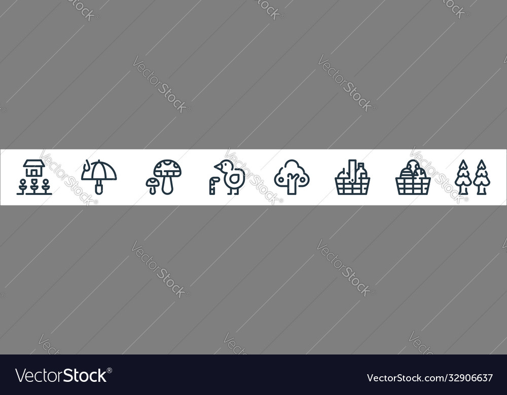 Spring season line icons linear set quality