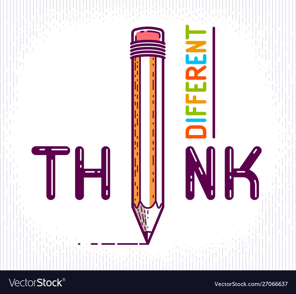 think-different-word-with-pencil-instead-vector-image