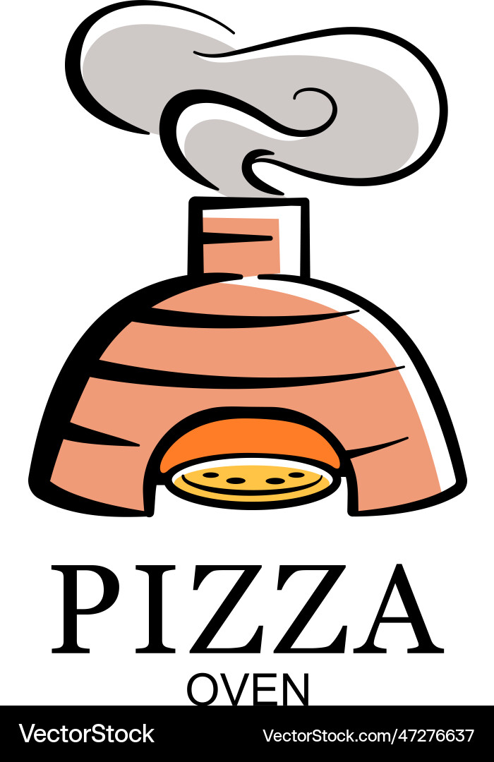 Vintage pizza oven logo Royalty Free Vector Image