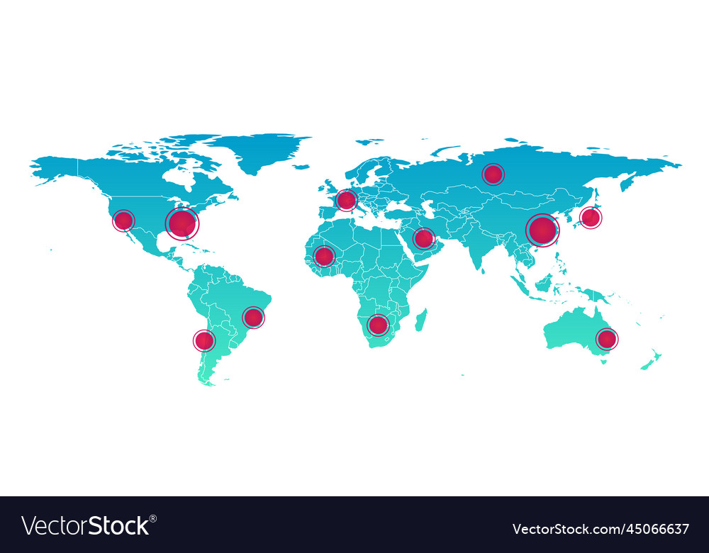 World map infographic symbol with points