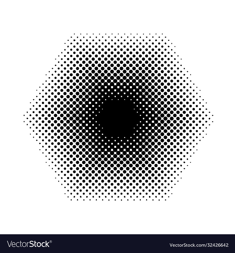 Abstract hexagon halftone pattern collection vector image Abstract hexagon halftone pattern collection