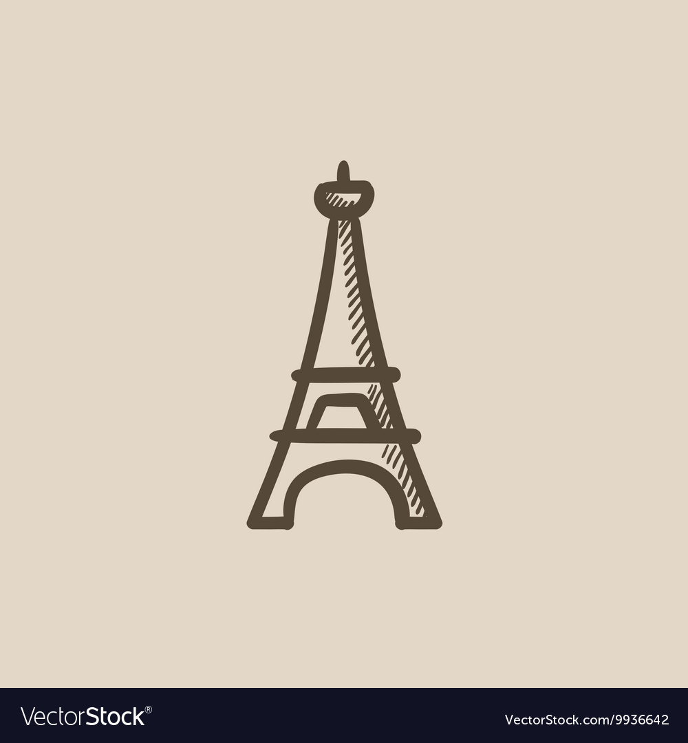 Eiffel tower sketch icon