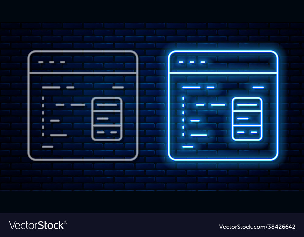 Glowing neon line software web developer Vector Image Glowing neon line software web developer
