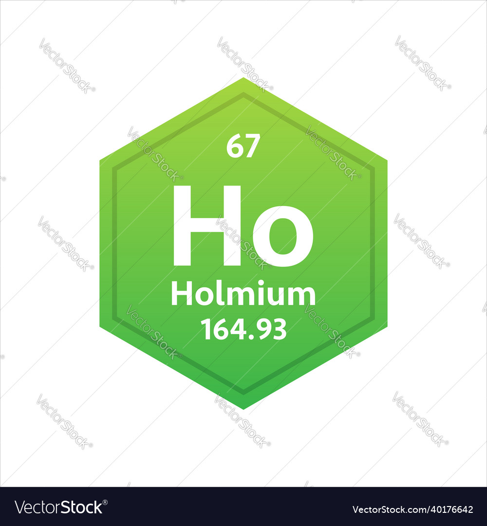 Holmium Symbol Chemical Element Of The Periodic Vector Image