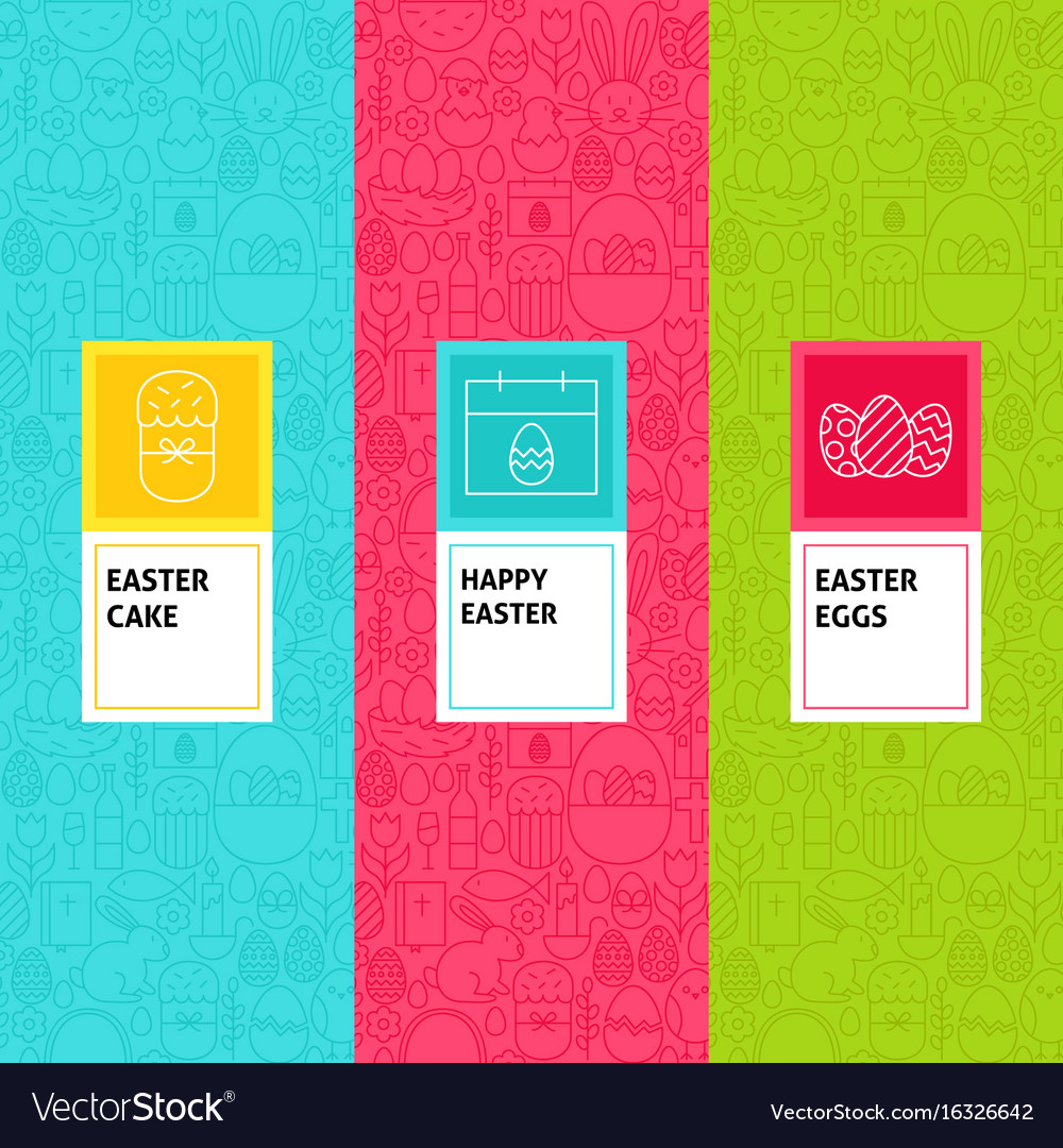 Line easter patterns set
