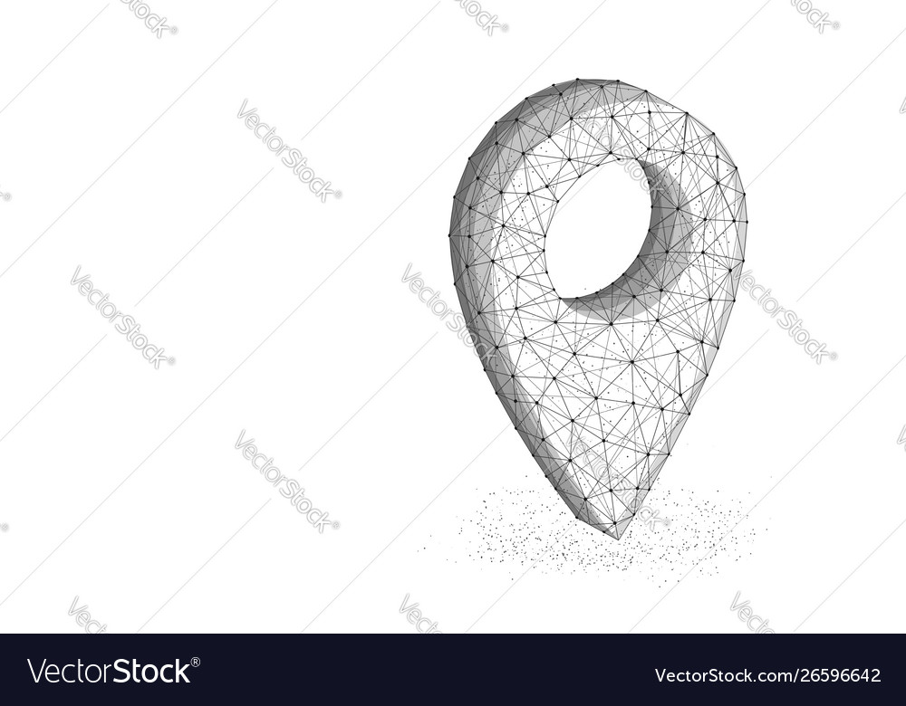Location pin low poly design navigation abstract vector image Location pin low poly design navigation abstract