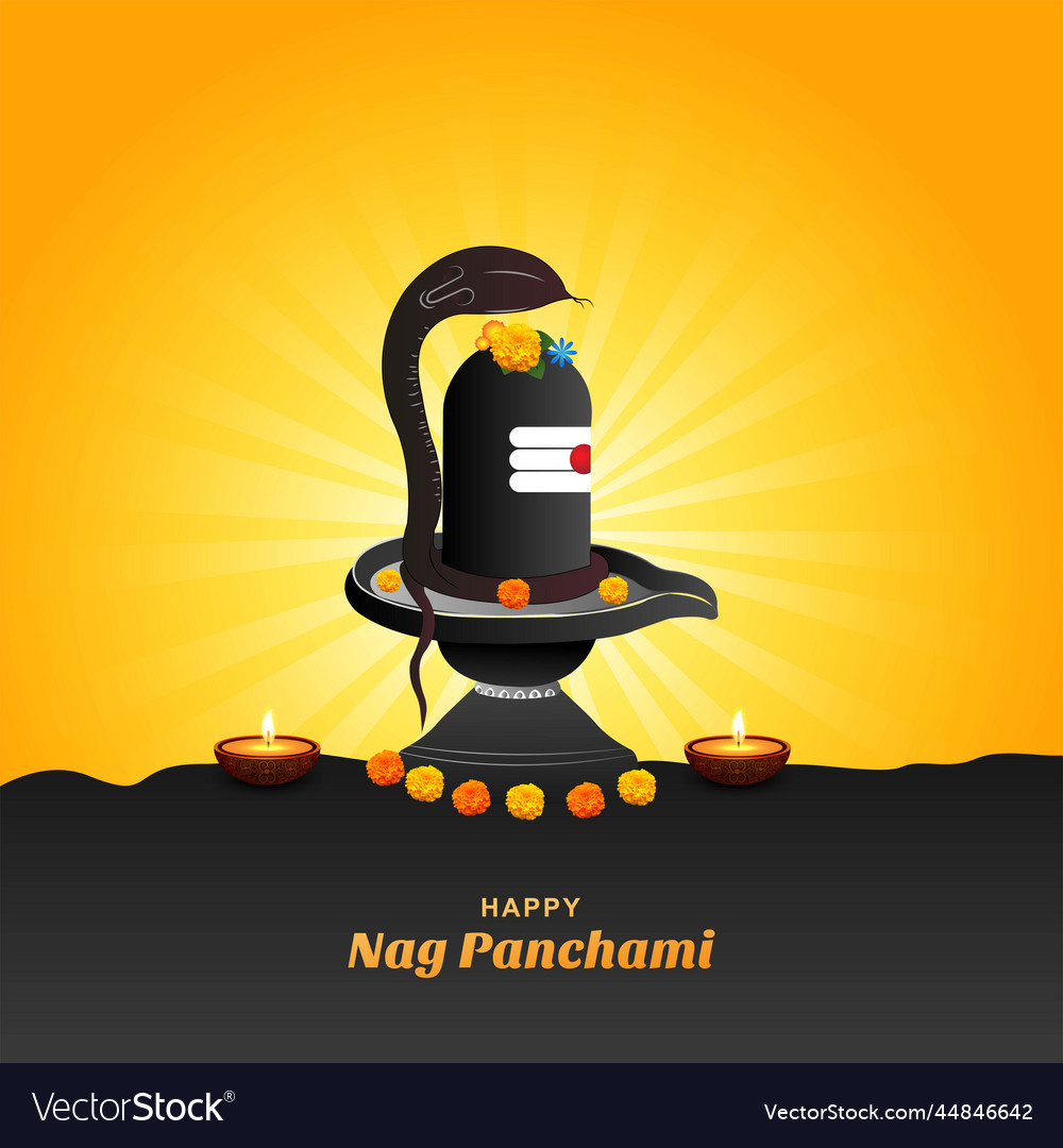Nag panchami card on indian festival celebration Vector Image Nag panchami card on indian festival celebration Vector Image