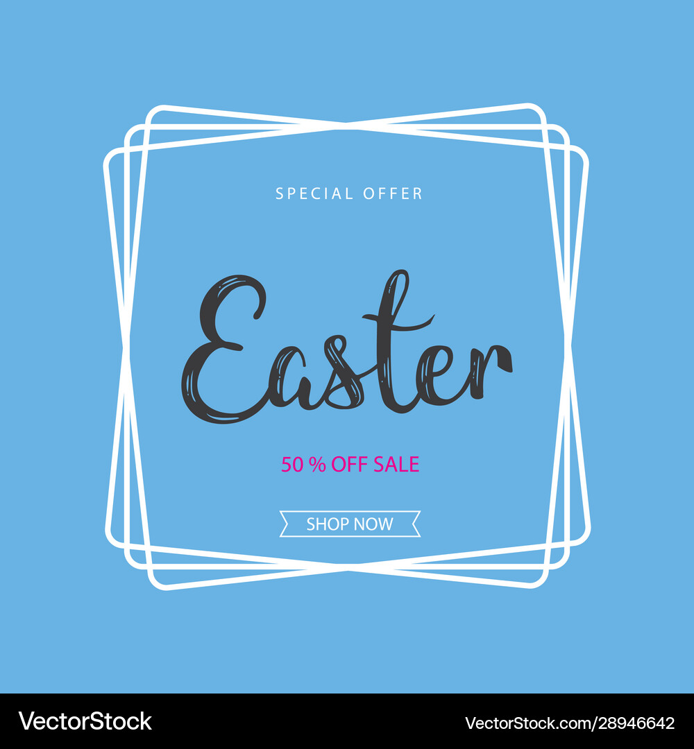 Simple Easter Sale Banner Background Template Vector Image