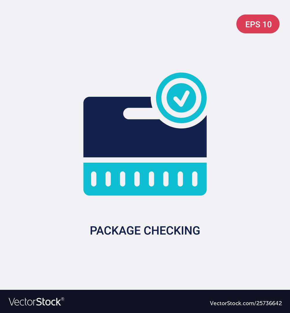Two color package checking icon from delivery vector image Two color package checking icon from delivery