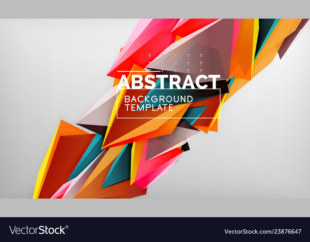 Abstract color triangles geometric background vector image Abstract color triangles geometric background