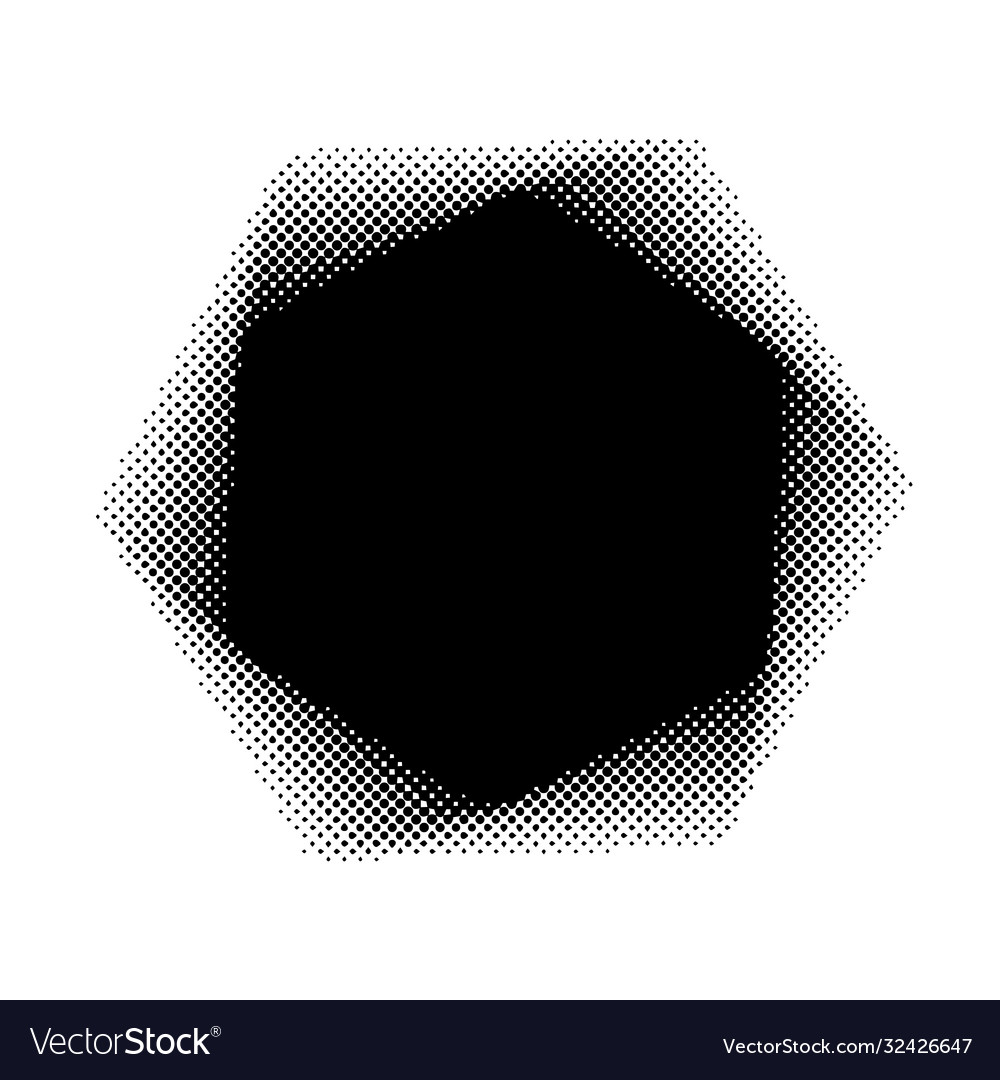 Abstract hexagon halftone pattern collection vector image Abstract hexagon halftone pattern collection