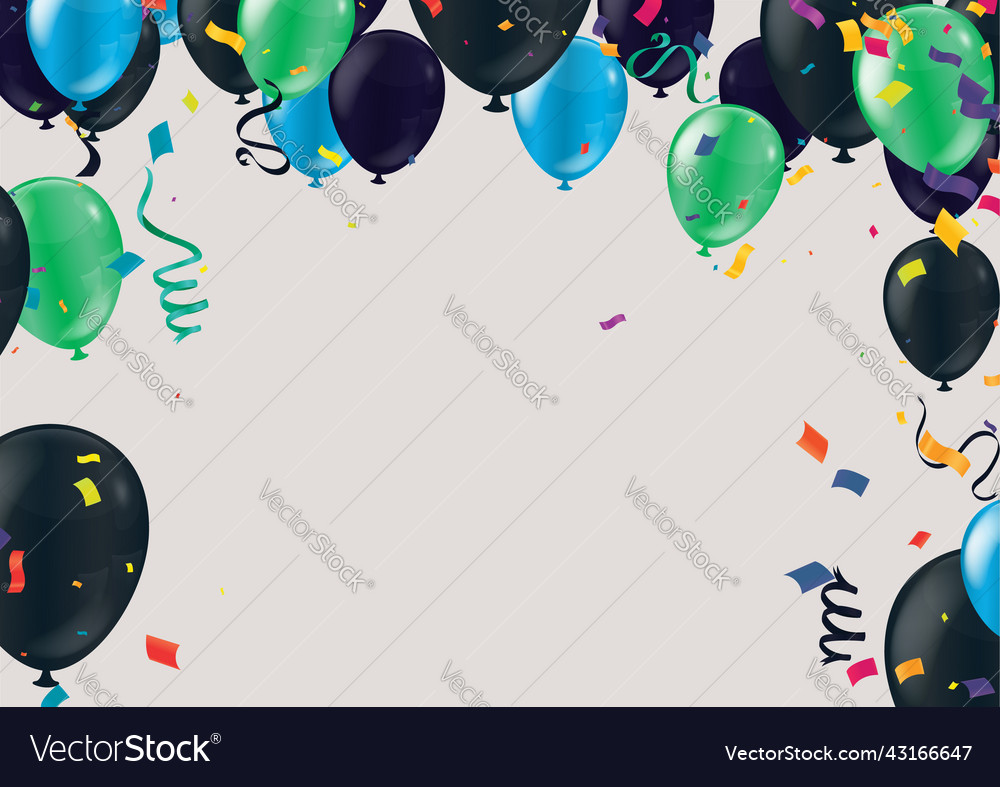 Balloons black and green design template space