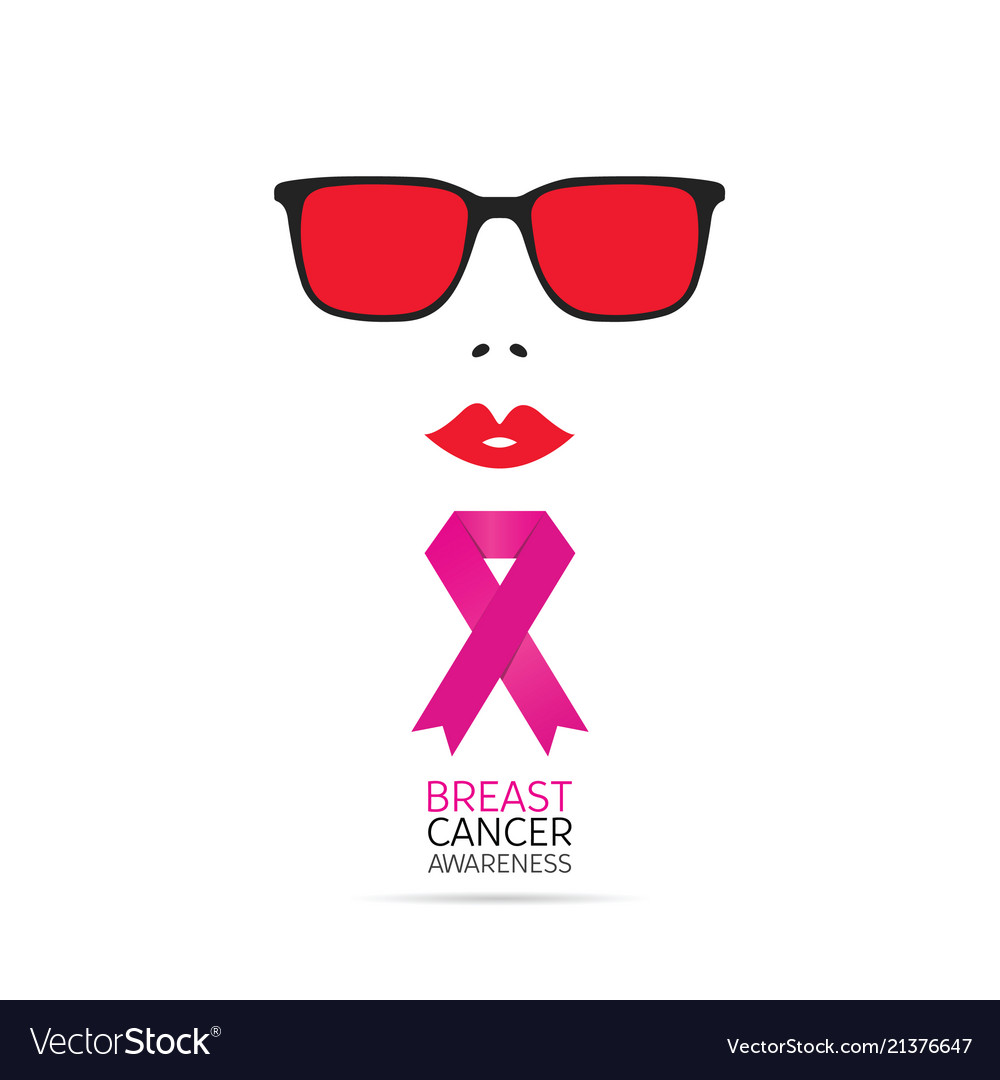 Brest cancer awareness symbol with woman face Vector Image