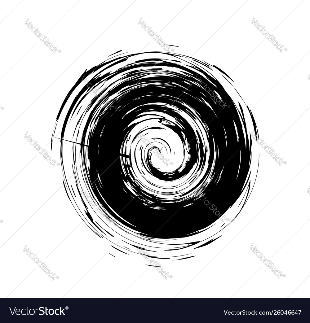 Brush paint grunge circle line Royalty Free Vector Image