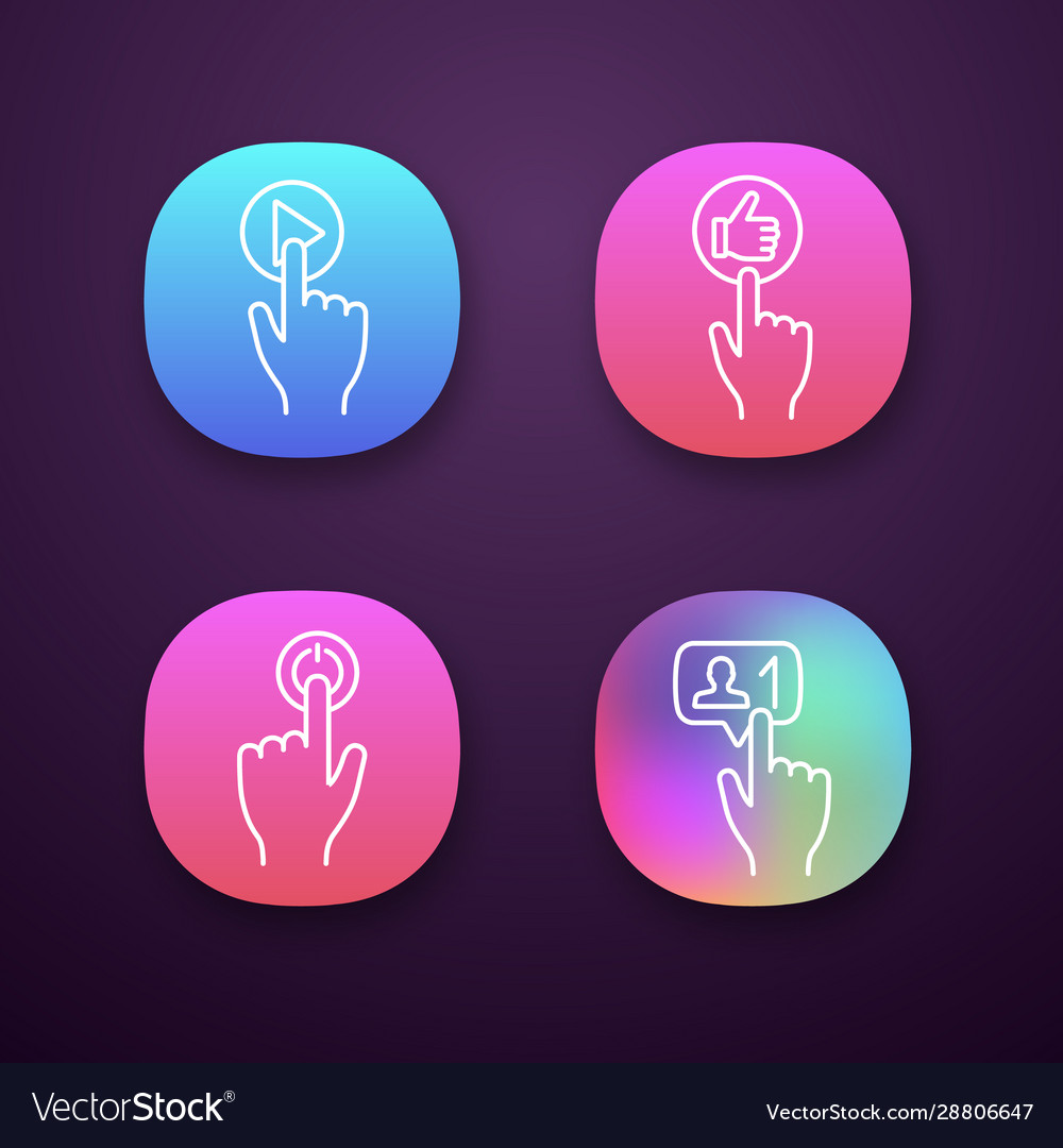 Click app icons set Vector Image Click app icons set