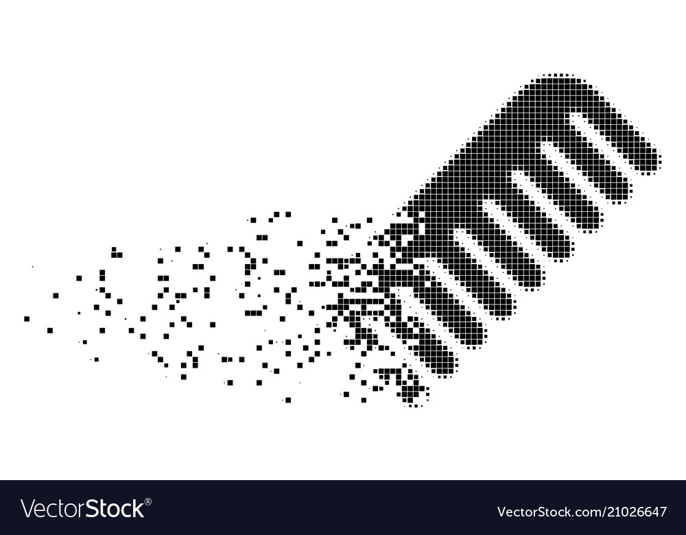Comb fragmented pixel icon Vector Image Comb fragmented pixel icon