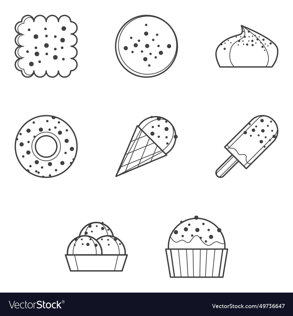 Dessert icon set