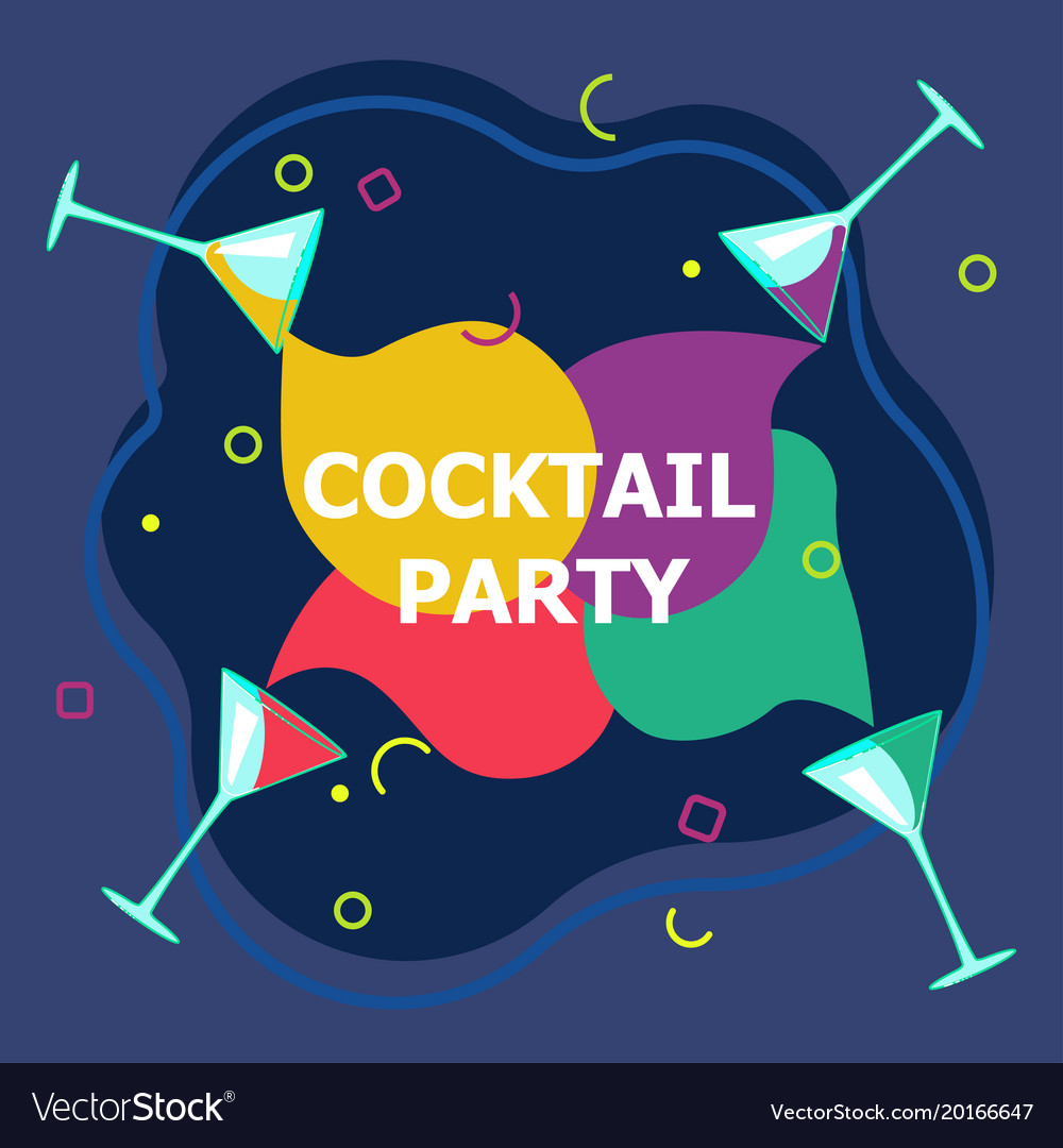 Flyer for night cocktail party