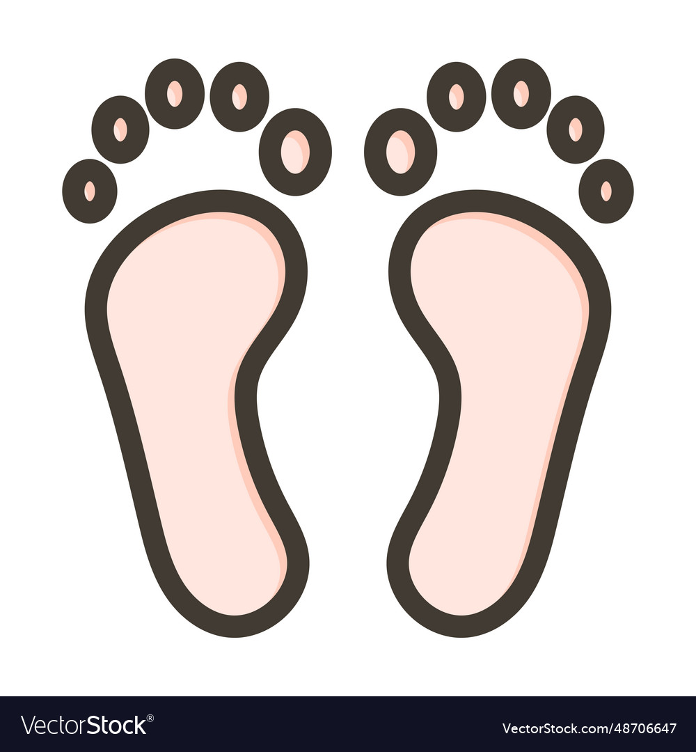 Footsteps thick line filled colors icon