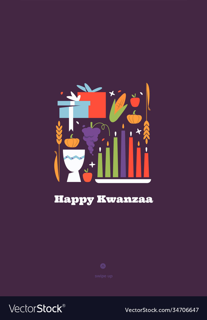 Happy kwanzaa vertical social media story vector image Happy kwanzaa vertical social media story