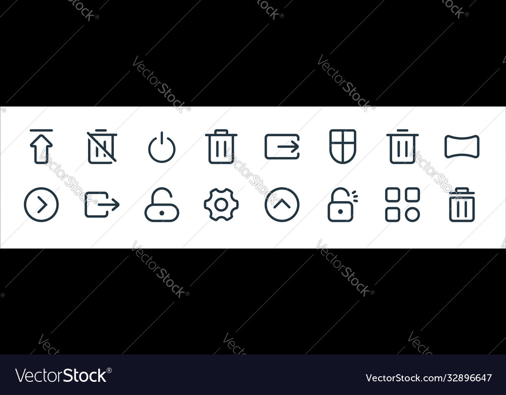 Interface line icons linear set quality vector image Interface line icons linear set quality