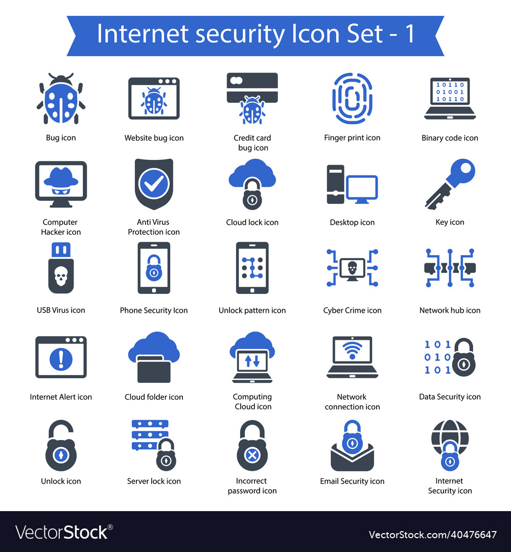 Internet security icon set 1